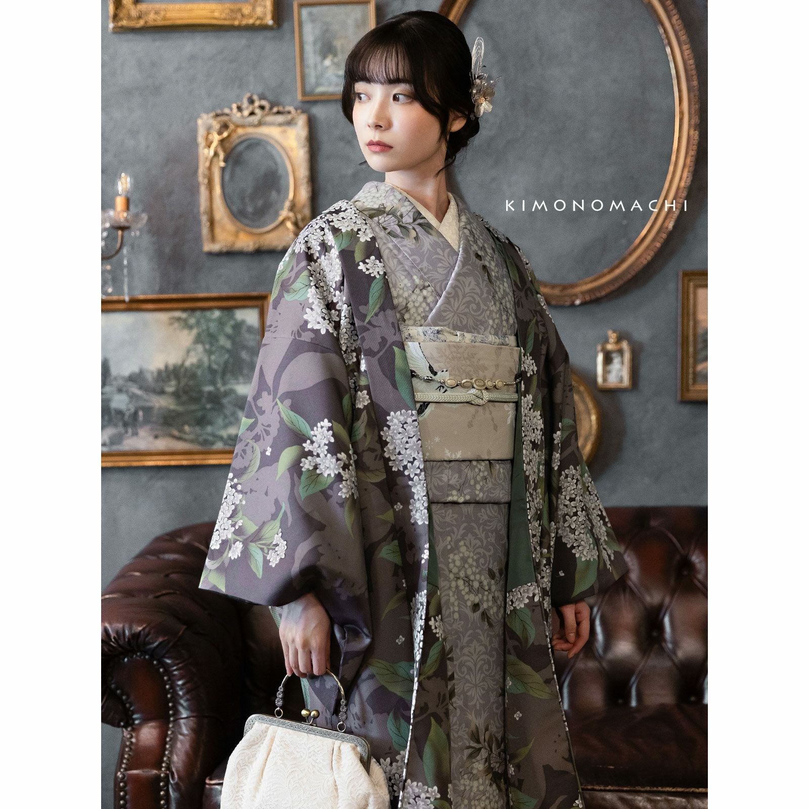 洗える着物 セット 「袷着物＋京袋帯＋帯揚げ＋帯締め＋羽織＋羽織紐の