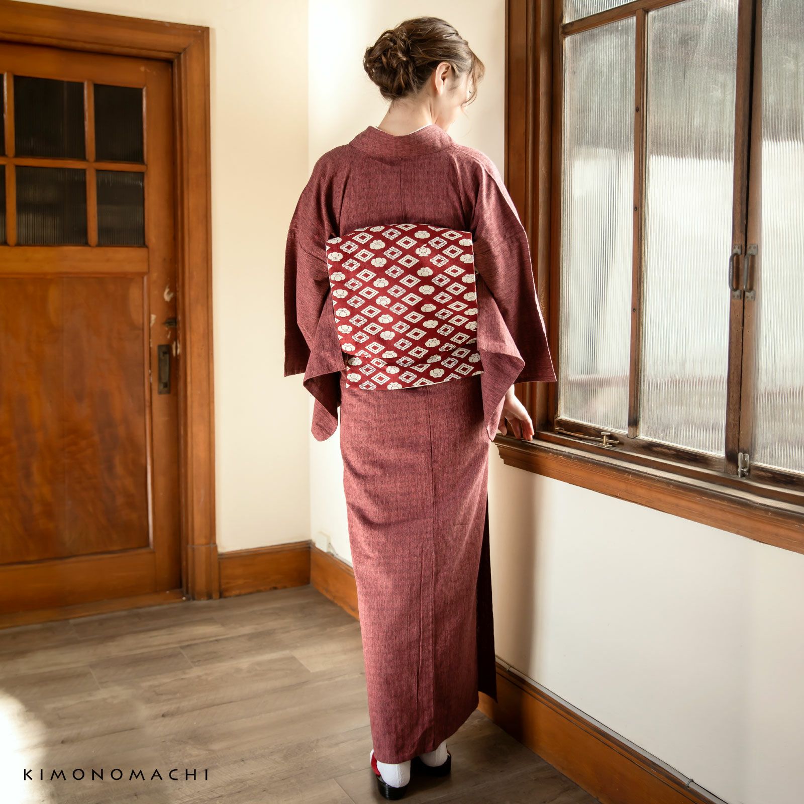 洗える着物 セット 「木綿着物と京袋帯の2点セット 全5柄