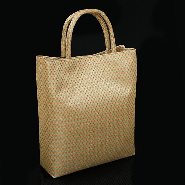 縦長二本手和装着物手提げバッグ　オーダーメイド　日本製　ご希望の生地から製造いたします。