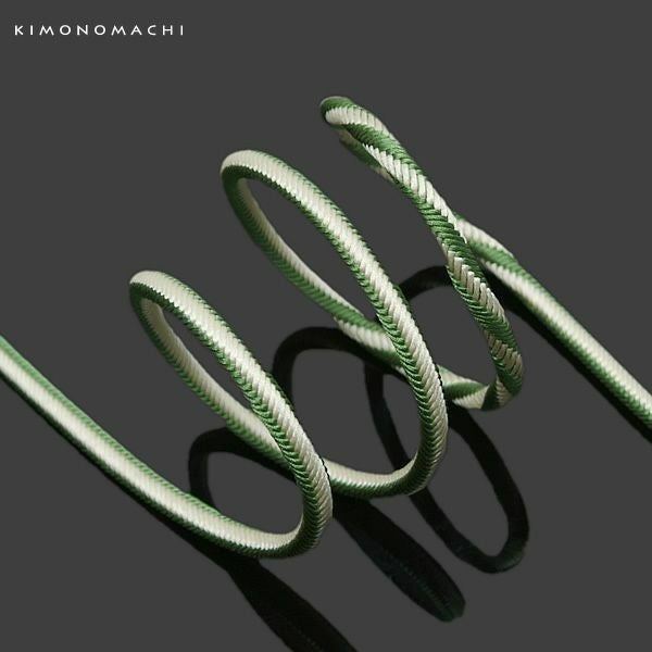 正絹帯締め 洒落向け「グリーン」洒落小物 日本製 京都西陣 洒落帯締め