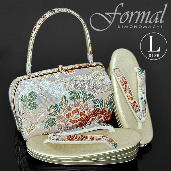 Prices down2】フォーマル向け草履バッグセットLサイズ「青藤、ピンク