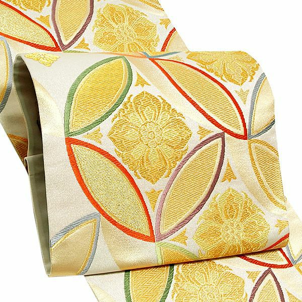 振袖 袋帯 未仕立て「七宝段違い華文」（株）白寿苑謹製  西陣織 日本製 フォーマル