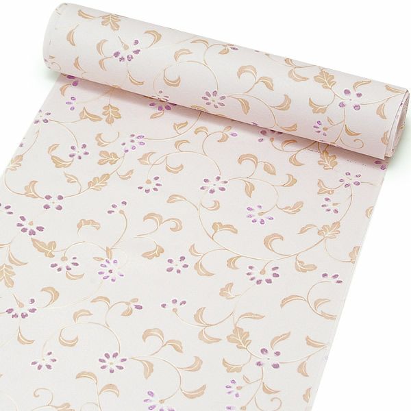 Prices down2】東レシルック小紋着尺「パールラベンダー 花更紗」未