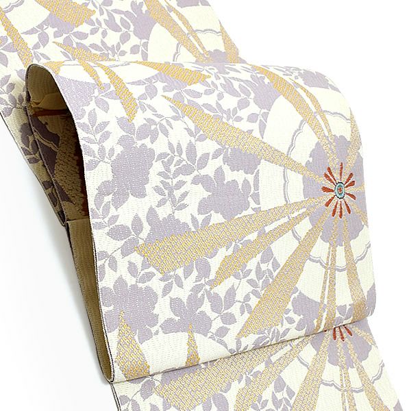 Prices down2】本場筑前博多織名古屋帯「焦げ茶色 華文縞」未仕立て 八