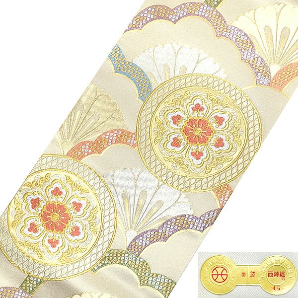 Prices down4】西陣織袋帯「ゴールド 花重ねに華文」西陣織 振袖 京都
