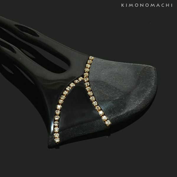 礼装かんざし「黒色 ラインストーン」礼装 髪飾り カジュアル  簪 (CM434)