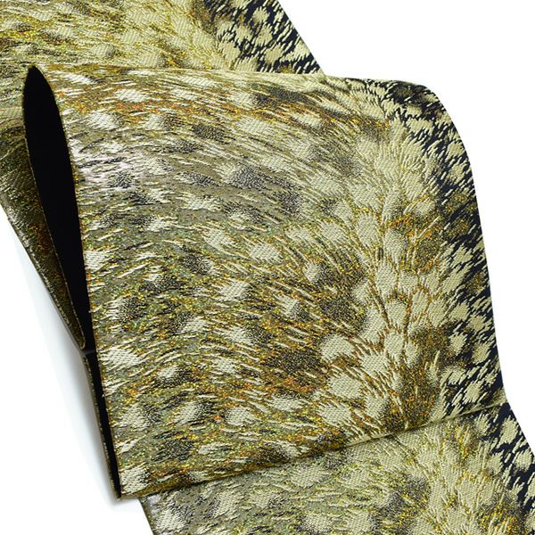 振袖袋帯「ゴールド 吹雪」未仕立て 振袖帯 前撮り  正絹帯