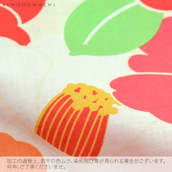 TLサイズ浴衣単品「赤×オレンジ 椿」トールサイズ浴衣 レディース 花火
