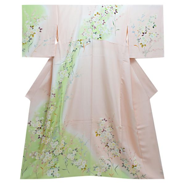 Prices down4】仕立て上がり訪問着単品「ピンク×グリーンぼかし 桜
