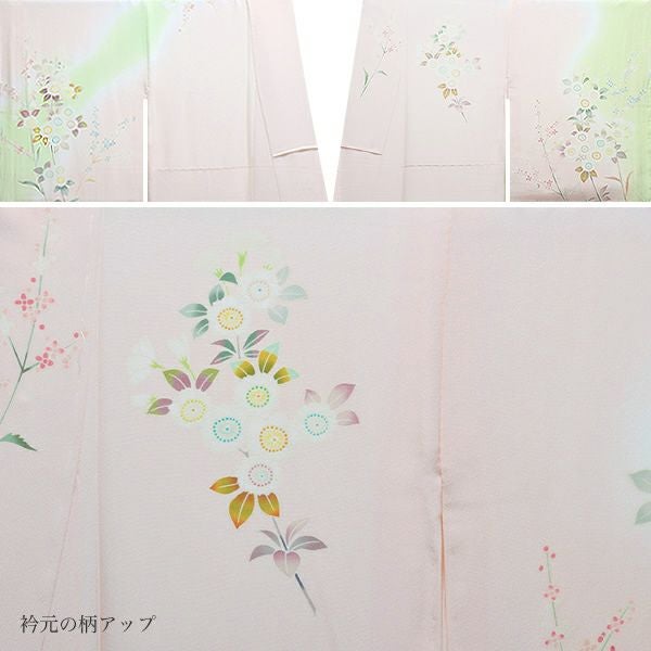 Prices down4】仕立て上がり訪問着単品「ピンク×グリーンぼかし 桜