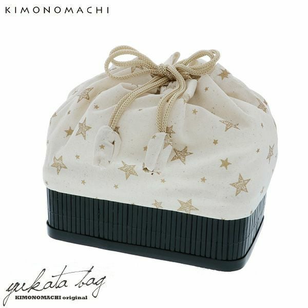 竹籠 巾着単品「白ベージュ　スター」京都きもの町 浴衣巾着 巾着バッグ 夏祭り、花火大会に