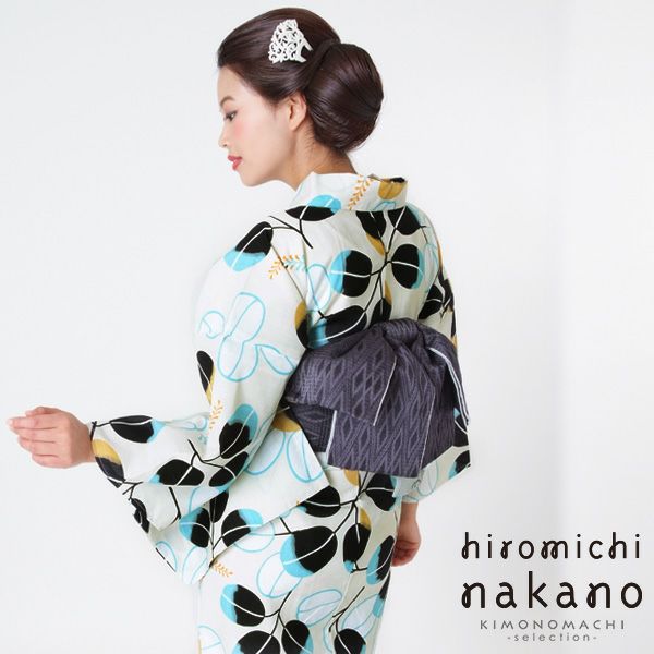 Prices down2】ナカノヒロミチ浴衣単品「生成り 萩」S、F、TL、LL 夏