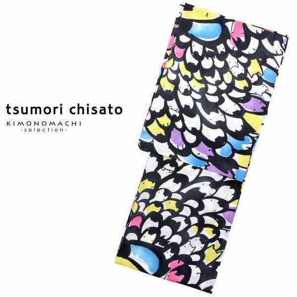 ツモリチサト浴衣セット「カラフル 丸七宝と猫」tsumori chisato 女性