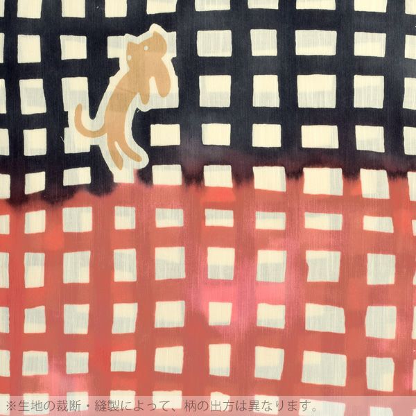新品　ツモリチサトレディース浴衣　注染　オフ　ドットネコ柄　綿　変り織　日本製 TSUMORI CHISATO（ツモリチサト） （Prices down2）浴衣 レディース
