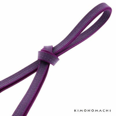 正絹三分紐「三分紐 紫×紫」帯締め 組紐 洒落小物 【メール便対応可 