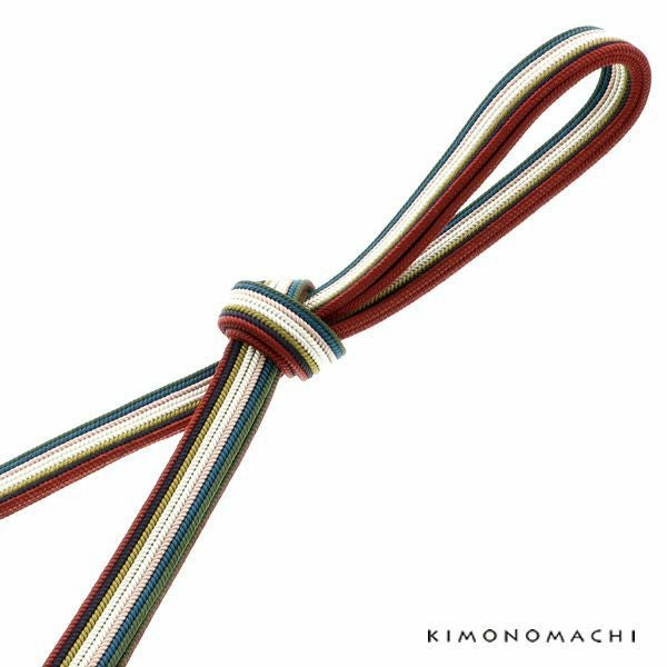 正絹四分紐「カラフル」帯締め 組紐   洒落小物