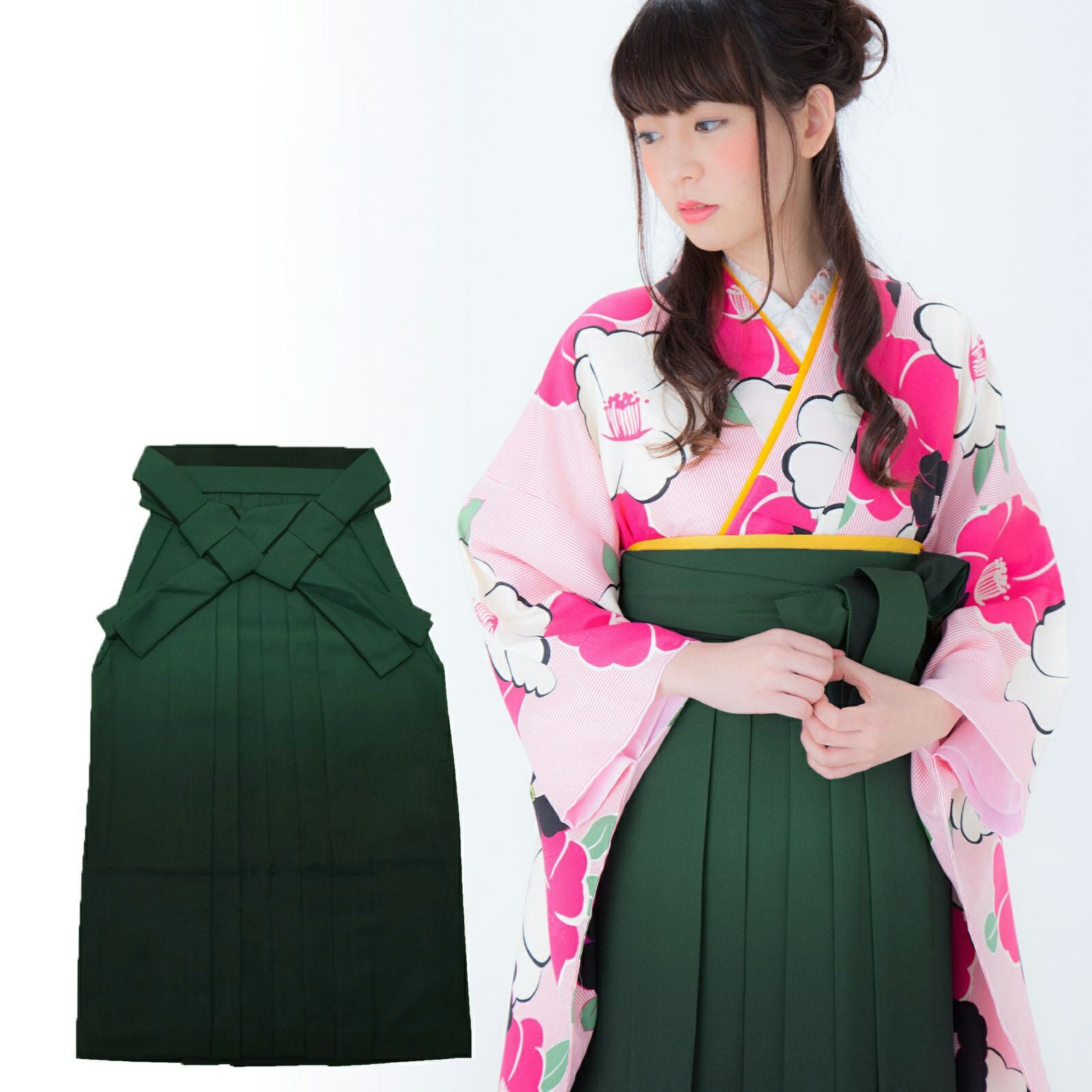 袴単品 黒地 グラデーション 袴下87cm，91cm，95cm NO32024 卒業式 袴 単品】グラデーション 黒 緑 エンジ 紫 4サイズ：S、M、L