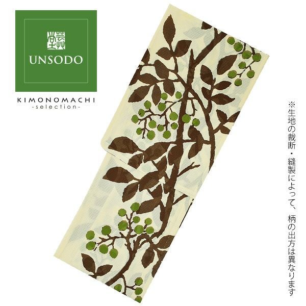 Prices down2】芸艸堂浴衣単品「薄黄色 南天」竹久夢二 綿浴衣 日本製