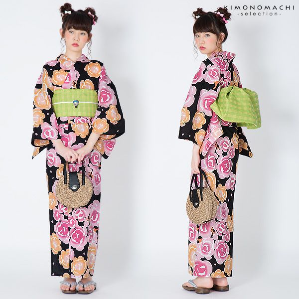 Prices down2】ツモリチサト浴衣単品「黒色 薔薇」tsumori chisato
