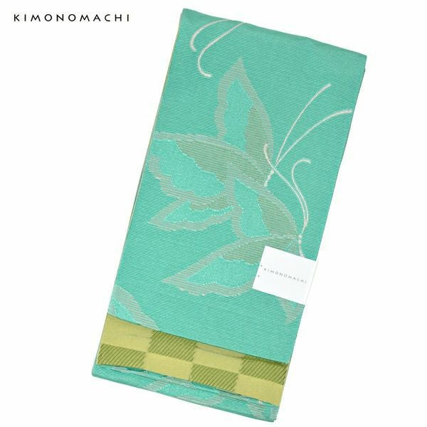 Prices down2】京都きもの町オリジナル浴衣帯単品「蝶 スカイグリーン