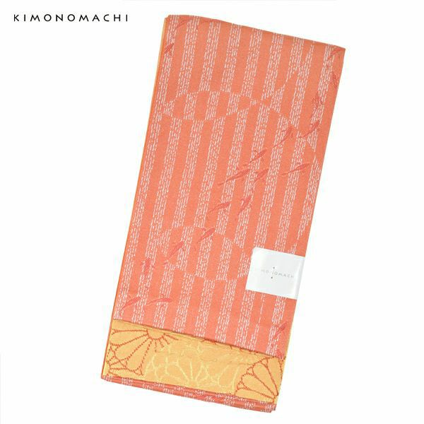 京都きもの町オリジナル浴衣帯単品「水面（みなも）　赤丹」小袋帯 半幅帯 ゆかた帯 細帯 半巾帯