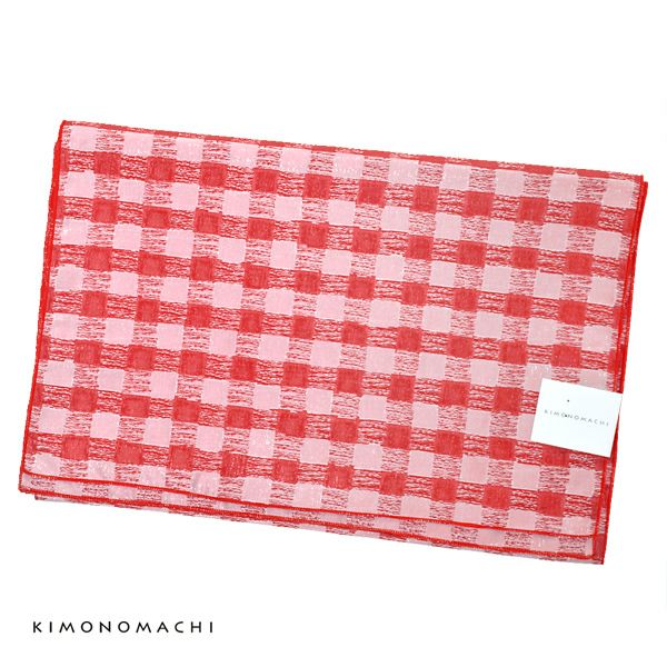 Prices down2】京都きもの町オリジナル浴衣帯単品「チェック 赤