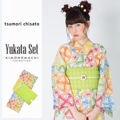 ツモリチサト浴衣セット「カラフル 丸七宝と猫」tsumori chisato 女性 