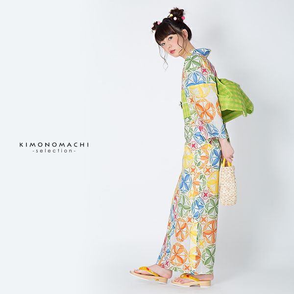 ツモリチサト浴衣セット「カラフル 丸七宝と猫」tsumori chisato 女性