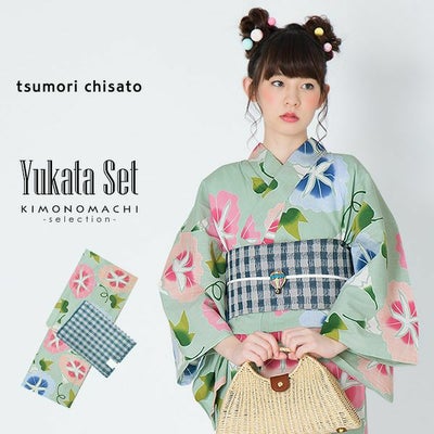 30％OFF】ツモリチサト浴衣セット「グリーン 朝顔」tsumori chisato 