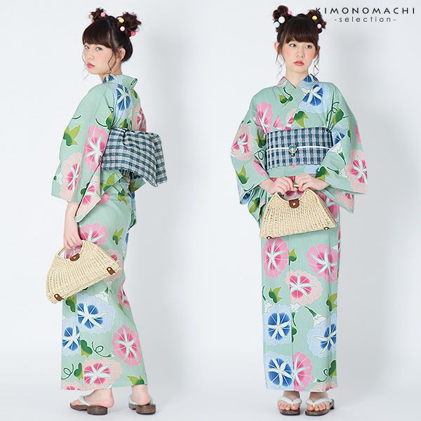 30％OFF】ツモリチサト浴衣セット「グリーン 朝顔」tsumori chisato