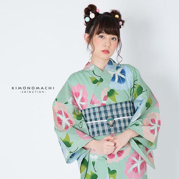 30％OFF】ツモリチサト浴衣セット「グリーン 朝顔」tsumori chisato