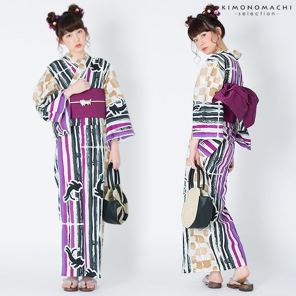 30％OFF】ツモリチサト浴衣セット「縞、市松、猫」tsumori chisato