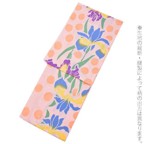Prices down2】ツモリチサト浴衣単品「薄ピンク色 菖蒲」綿浴衣 女性