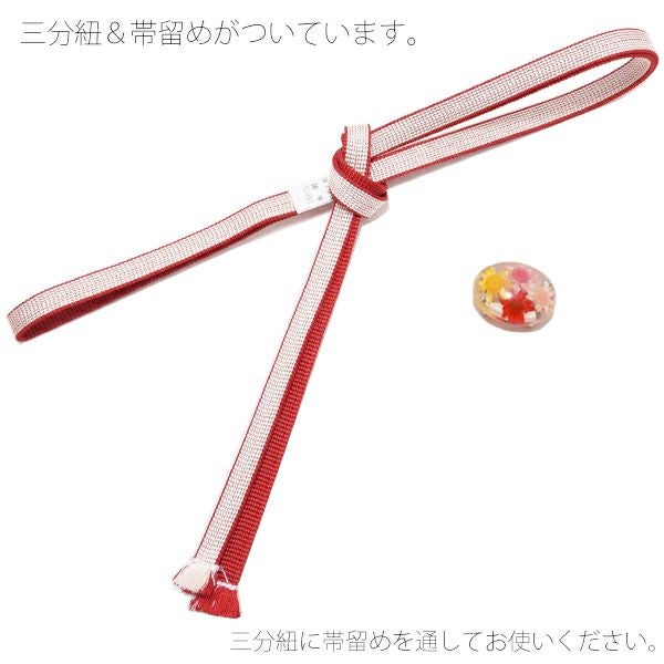 月末お値下げ❣️久留米木綿紬セットM 新品・月うさぎ帯留・蜂寝付け・三分紐・三重紐 ツモリチサト浴衣4点セット「紫陽花」綿浴衣 三分紐、帯留めの帯飾り
