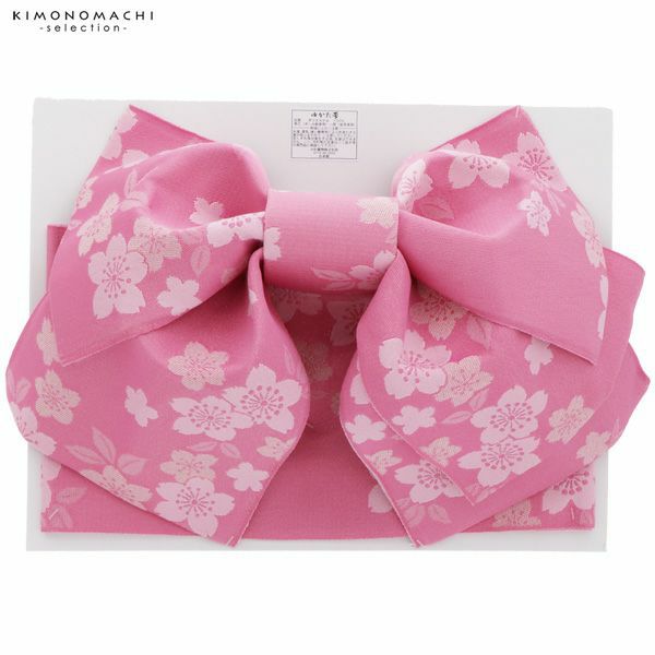 Prices down2】大人用結び帯単品「ピンク 桜」作り帯 浴衣帯 夏祭り