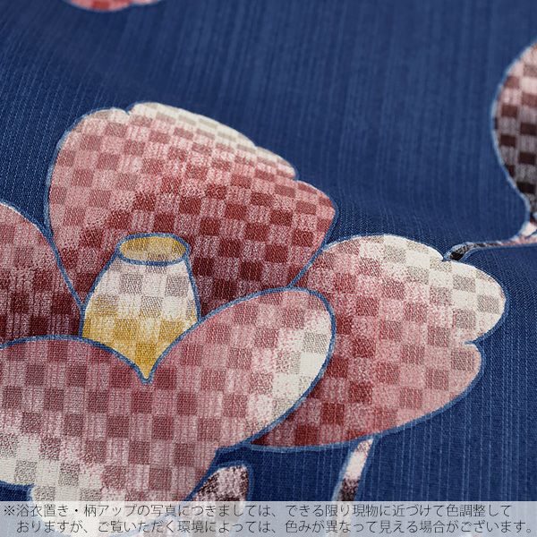HANAE MORI浴衣セット「青藍色 椿」ブランド浴衣セット 女性浴衣セット