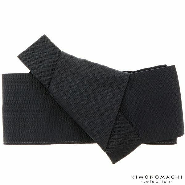 ワンタッチ角帯「黒色　縞」作り帯 浴衣帯 夏祭り、盆踊りに  付け帯