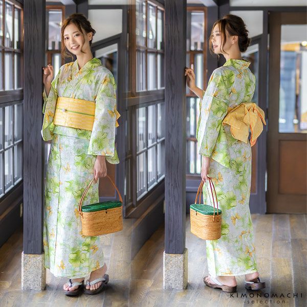 HANAE MORI浴衣セット「グリーン フラワー」ブランド浴衣セット 女性
