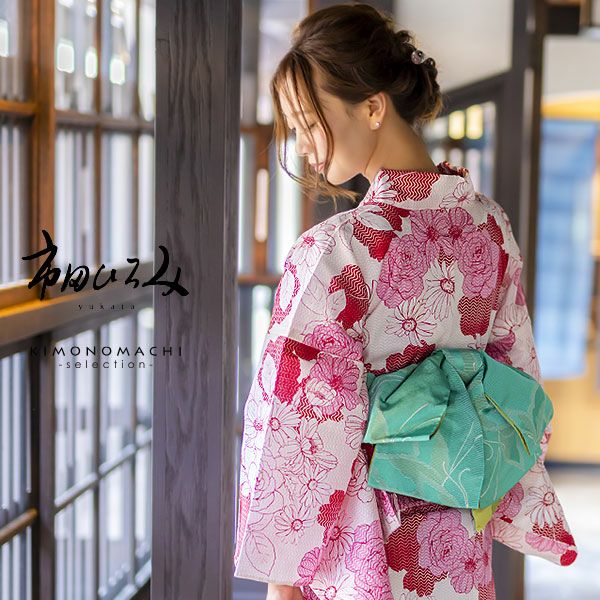 Prices down2】市田ひろみ浴衣セット「赤、ピンク マーガレット、薔薇