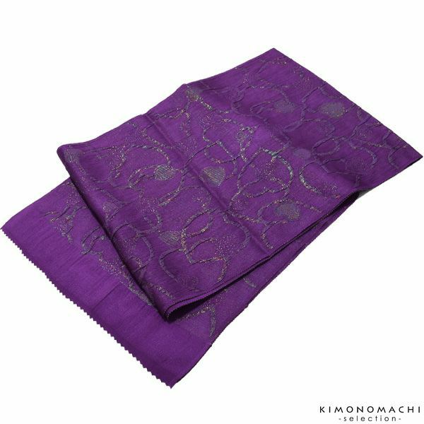 振袖帯揚げ「パープル」スリット糸通しハート 正絹帯揚げ   振袖帯揚げ