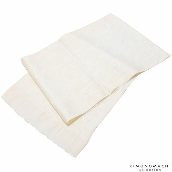 振袖帯揚げ「ホワイト」スリット糸通しハート 正絹帯揚げ   振袖帯揚げ