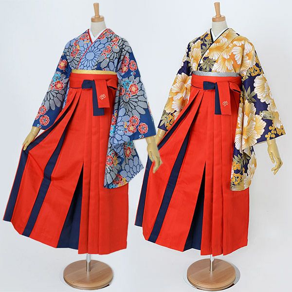 卒業式応援75％SALE 3/5迄)袴 レディース 袴単品 無地 二色使い 6