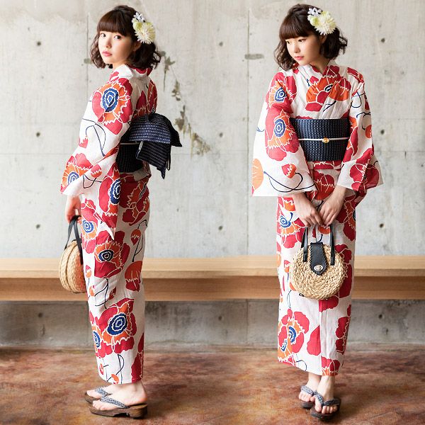 大きいサイズふくよか３Ｌ浴衣 セット(浴衣＋帯＋下駄） 000000018573-02.jpg?size=l&w=