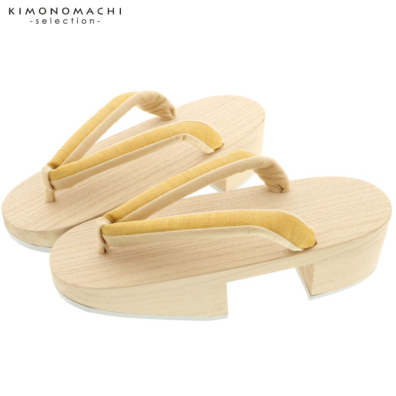 下駄　レディース 「小町下駄　白木　はちみつ色×クリーム」 日本製　桐下駄　女性下駄単品　女下駄