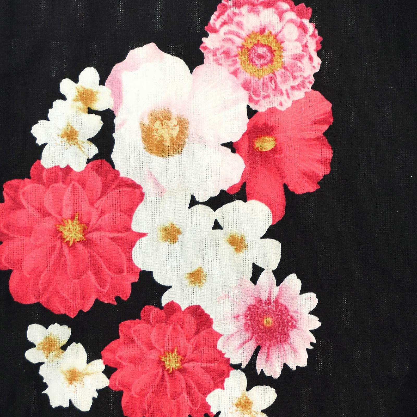 Prices down】bonheur saisons ブランド浴衣単品 「黒地 洋花（9NC-20