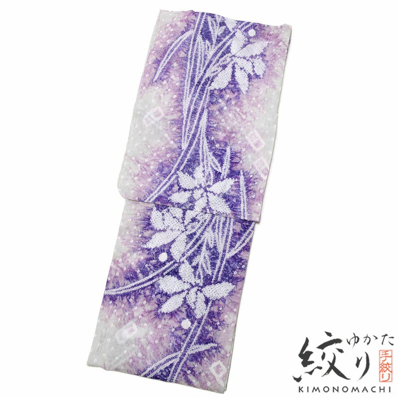 お仕立て上がり絞り浴衣単品 「スマイルらん」　有松絞り 女性浴衣 レディース浴衣 綿 お仕立て上がり浴衣