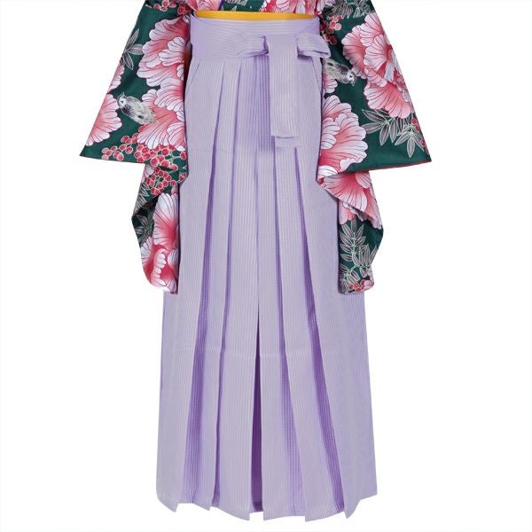 女子袴　新品LL パープル＆ダーク NISHIORI 袴単品 ぼかし刺繍 卒業式 桜刺繍 女性袴 レディース SS