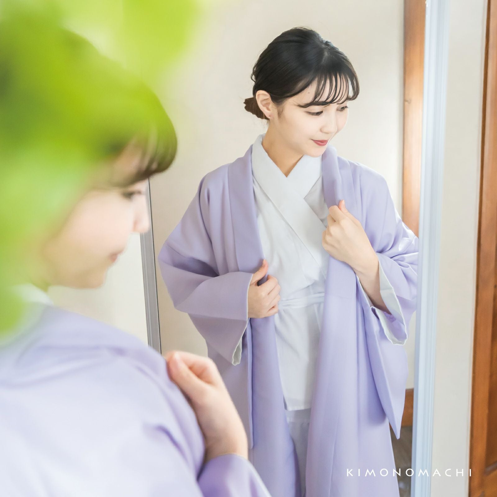 半衿付き肌着 「白 さらし木綿 ポリエステル塩瀬の半衿」 おうちで