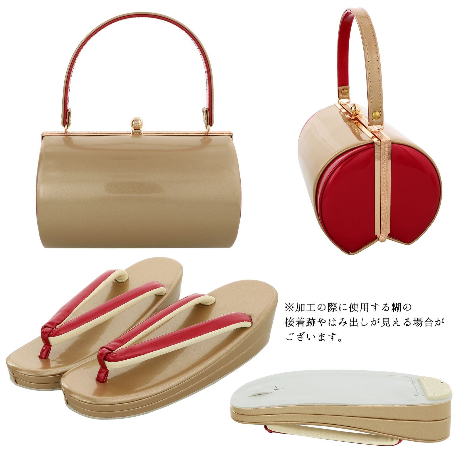赤黒草履バッグ未使用ｌサイズ Kisste（キステ） 草履バッグセット 成人式 振袖 厚底 L フリーサイズ
