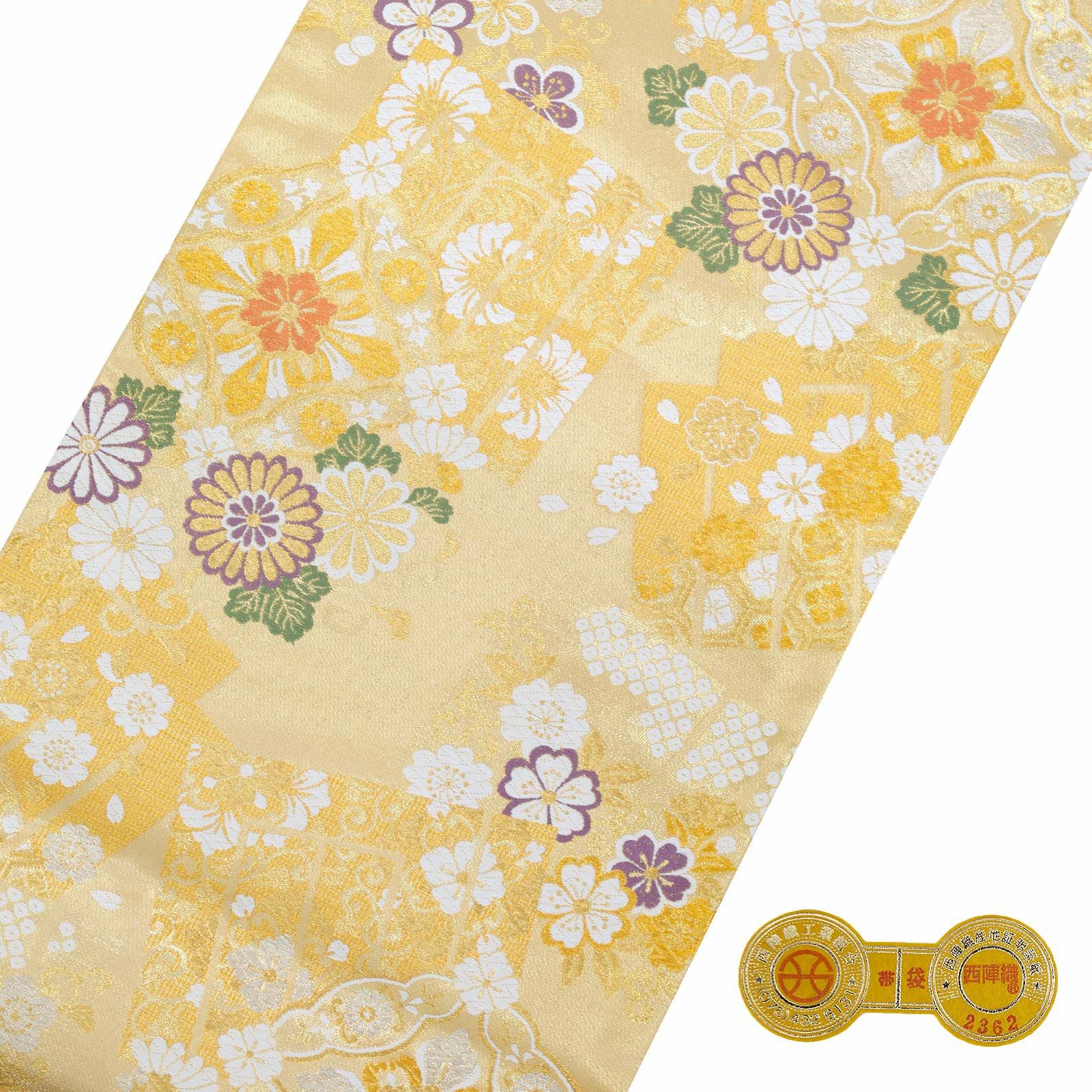 袋帯/美品/唐織/蝶×源氏香×藤/西陣/赤×金/12669 袋帯/美品/唐織/蝶×源氏香×藤/西陣/赤×金/12669 【公式通販】